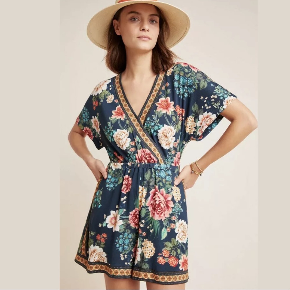 New Anthropologie Farm Rio Floral Romper